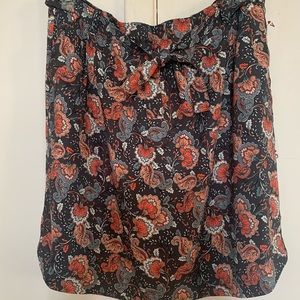 Loft Floral Tie-Waist Skirt